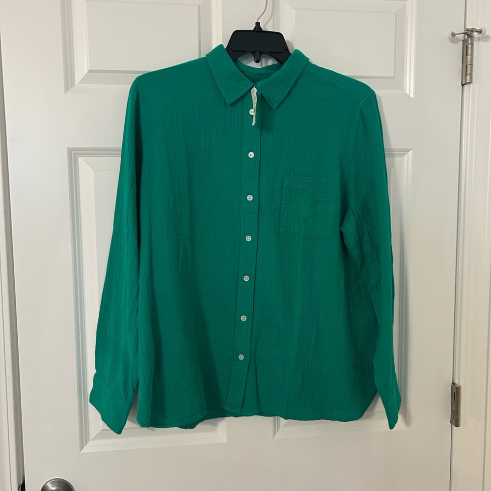 J. Crew Teal Button-Up Shirt NWT